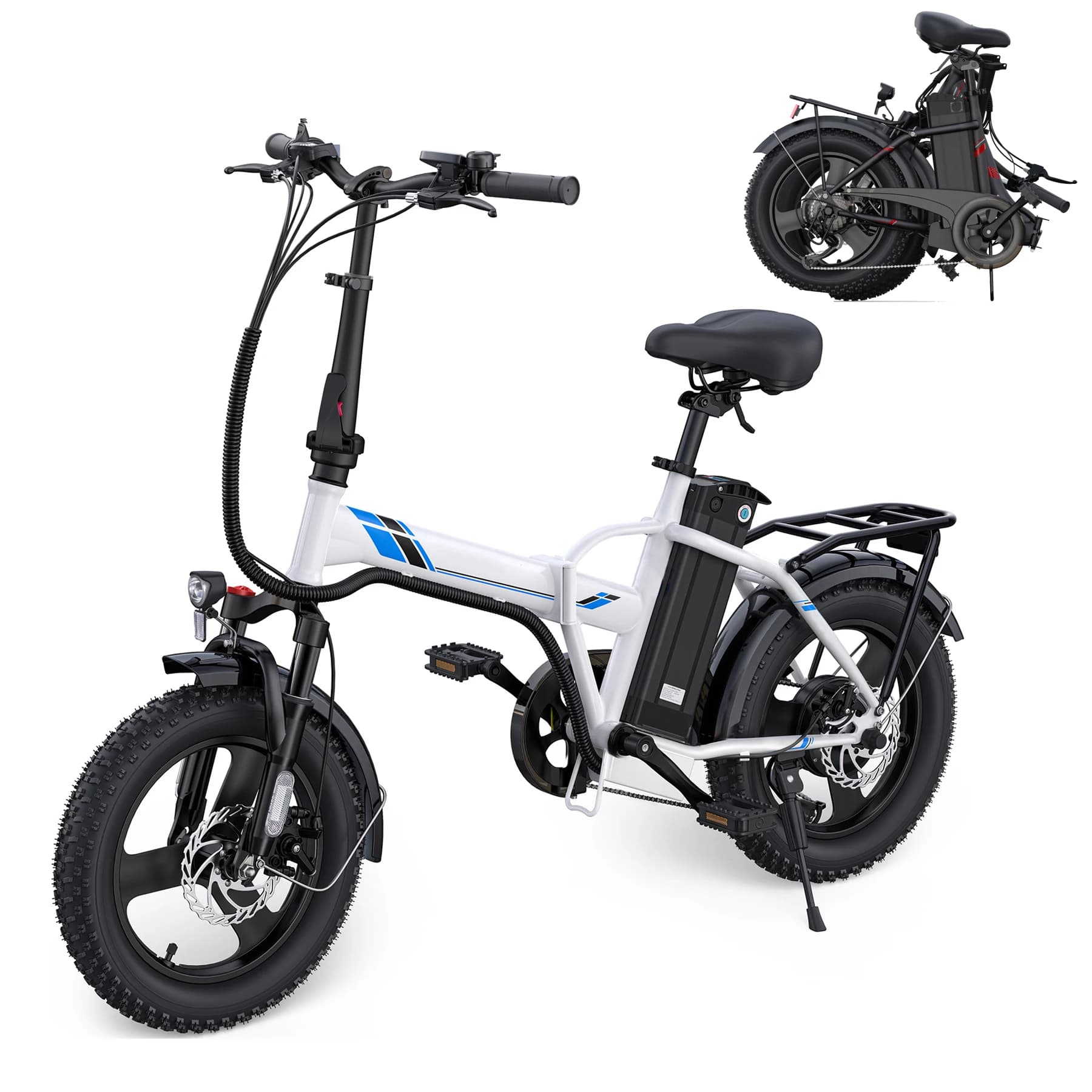Vélo électrique Vivi Gopina 16" x 3.0 Fat Tire, avec 350 W, batterie amovible 48 V, 20 mph, jusqu'à 