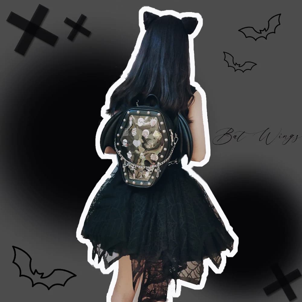 Ailes de chauve-souris Ita sac à dos émail broche affichage sac à bandoulière Goth broche collecteur
