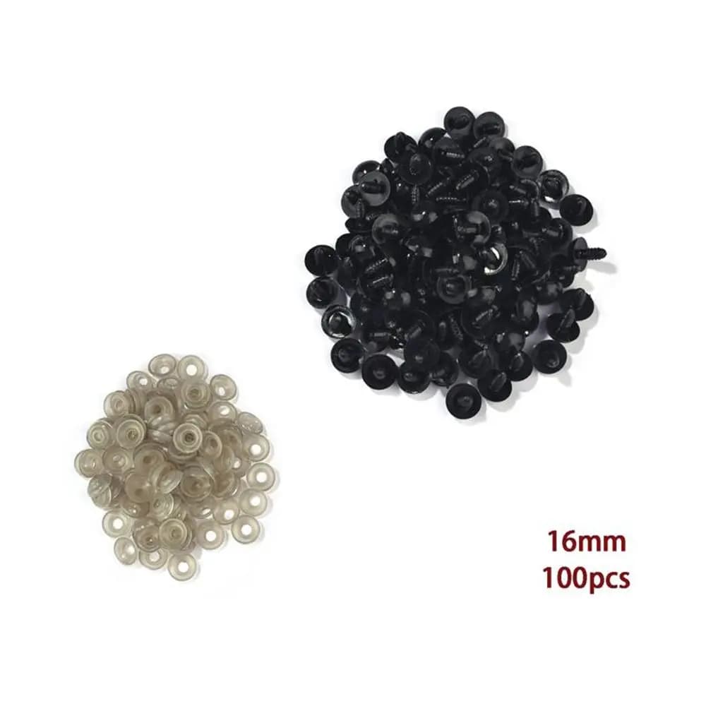 100 pièces 10mm globe oculaire poupée accessoires noir en peluche yeux de sécurité Amigurumi pour jo