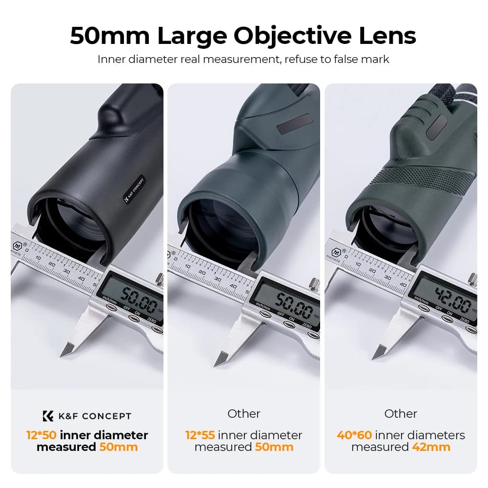 Télescope monoculaire K&F CONCEPT Outdoor 12x50 haute définition, prisme BAK-4, étanche, HD, pour ad