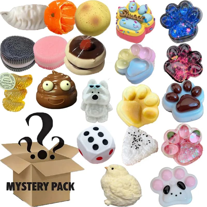 Jouet mystère Fidget patte de chat Kawaii, nourriture simulée, jouet Squishy de pied anti-stress, jo