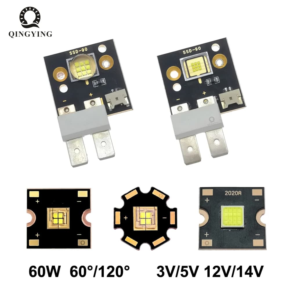 Lumière de scène LED haute puissance 3V 5V 12V 60W COB blanc froid 7000-8000K pour lumière à tête mo