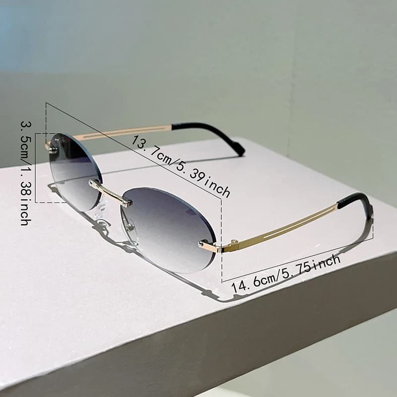 KAMMPT sans monture ovale lunettes de soleil hommes mode dégradé décor nuances femmes 2025 nouveau à