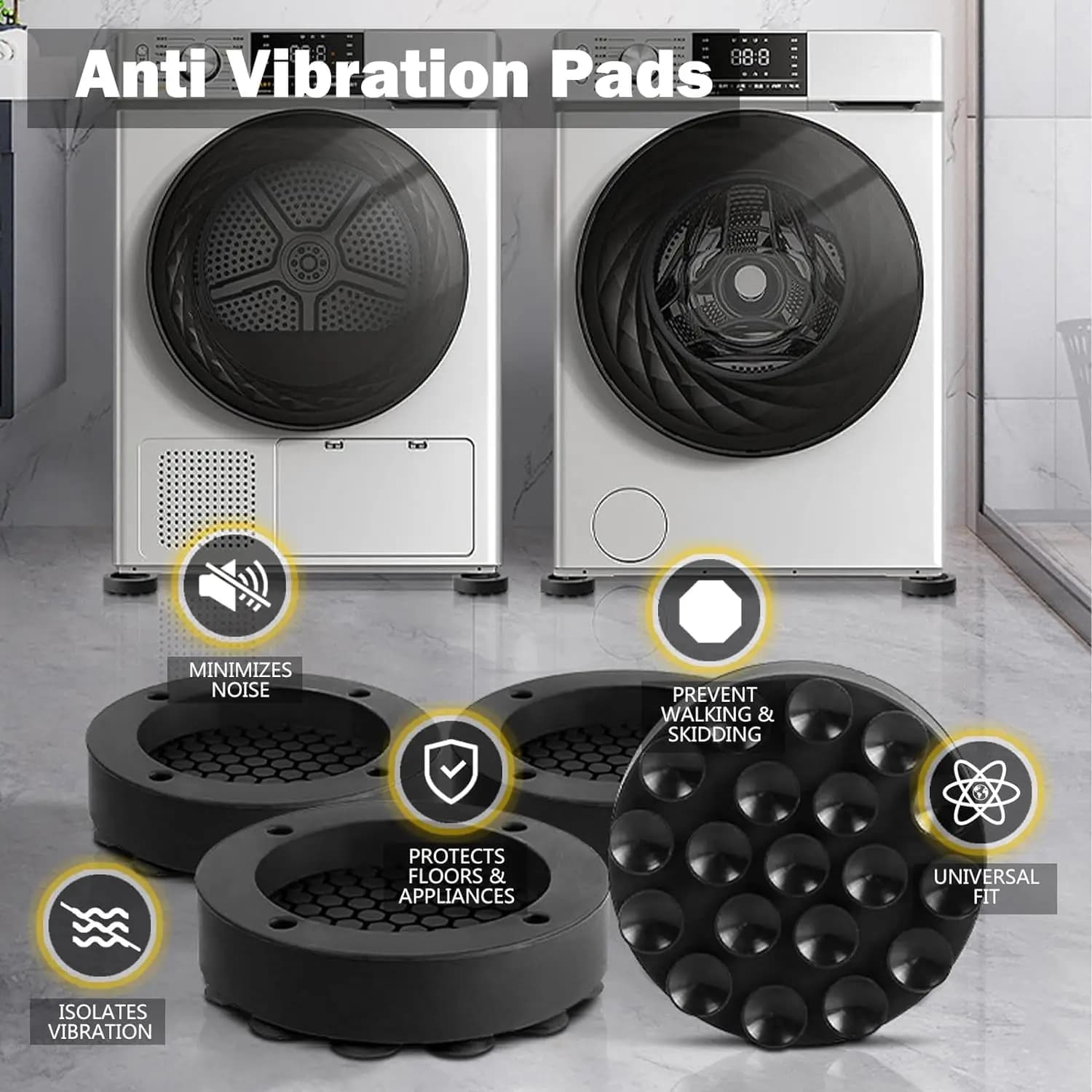 Coussinets de pieds Anti-Vibration, tapis en caoutchouc, antidérapant, silencieux, universel, Suppor