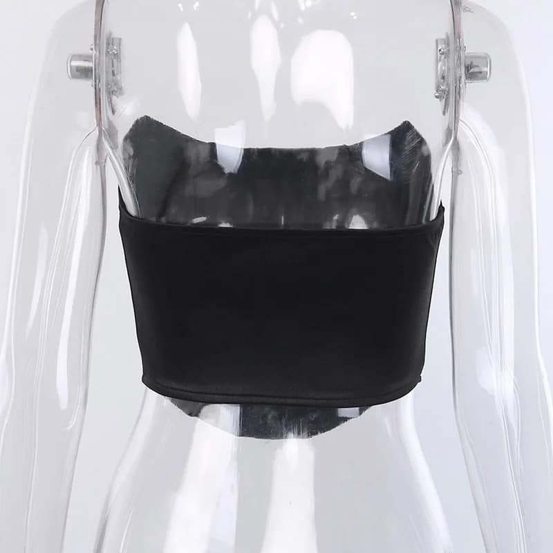 Corset Sexy en velours sans manches, épaules dénudées, mode, haut court, gilet, sous-vêtements fémin