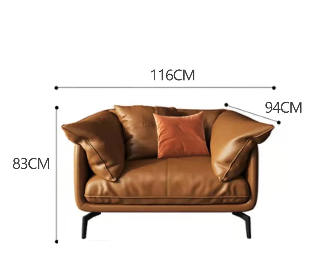 Canapé d'angle moderne rembourré en cuir véritable 1 + 2 + 3 places avec pieds noirs, personnalisabl