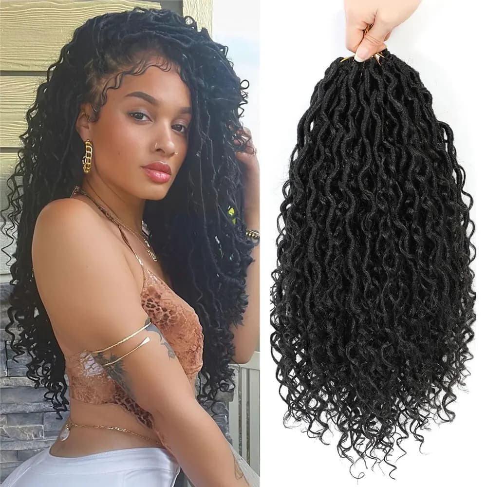14 "Faux Locs Crochet cheveux 8 paquets pré-bouclés déesse Locs Crochet cheveux avec extrémité boucl