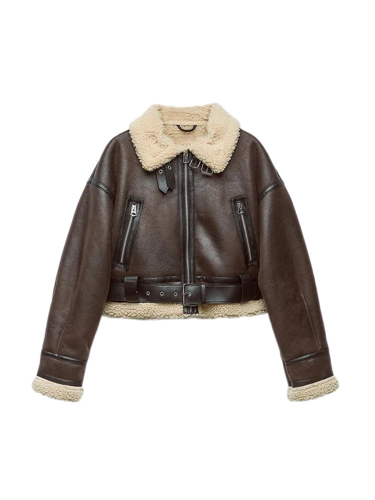 Ailegogo automne hiver femmes chaud lâche fausse fourrure agneau court manteau streetwear femmes Vin