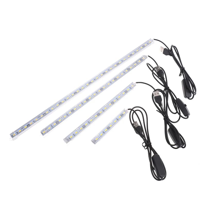 Bande lumineuse à tube blanc chaud et froid, USB 62LED, DC 5V, SMD5630, 5630, rigide
