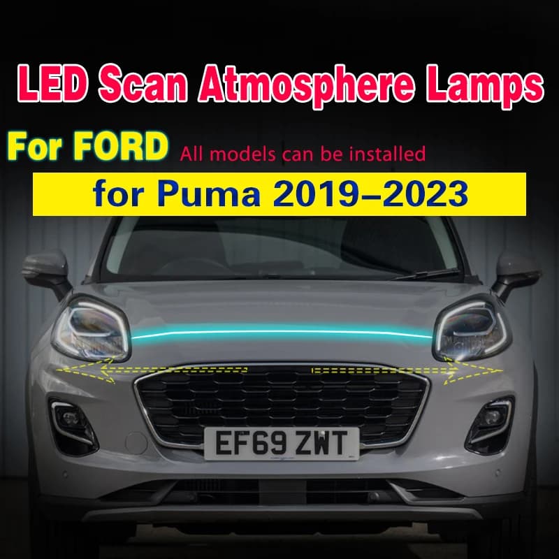 Clignotant de voiture pour Ford Puma, lampe d'ambiance décorative flexible, feux de jour à LED, déma