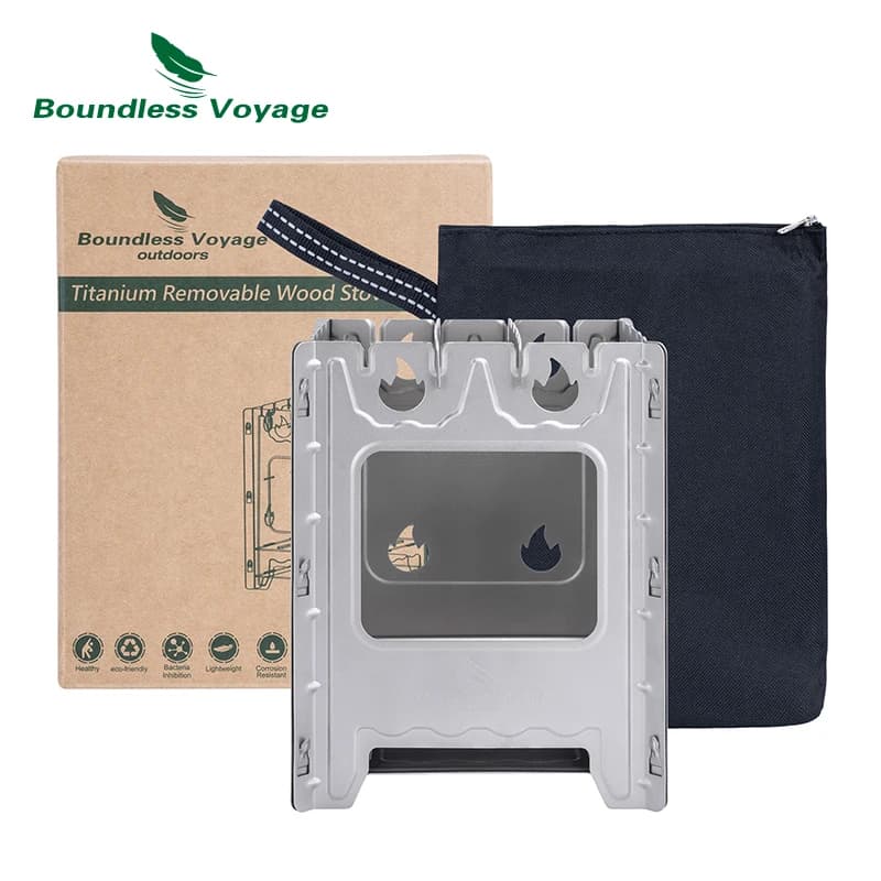 Boundless Voyage-Réchaud de camping en titane, réchaud à bois portable, multi-carburants, adapté pou