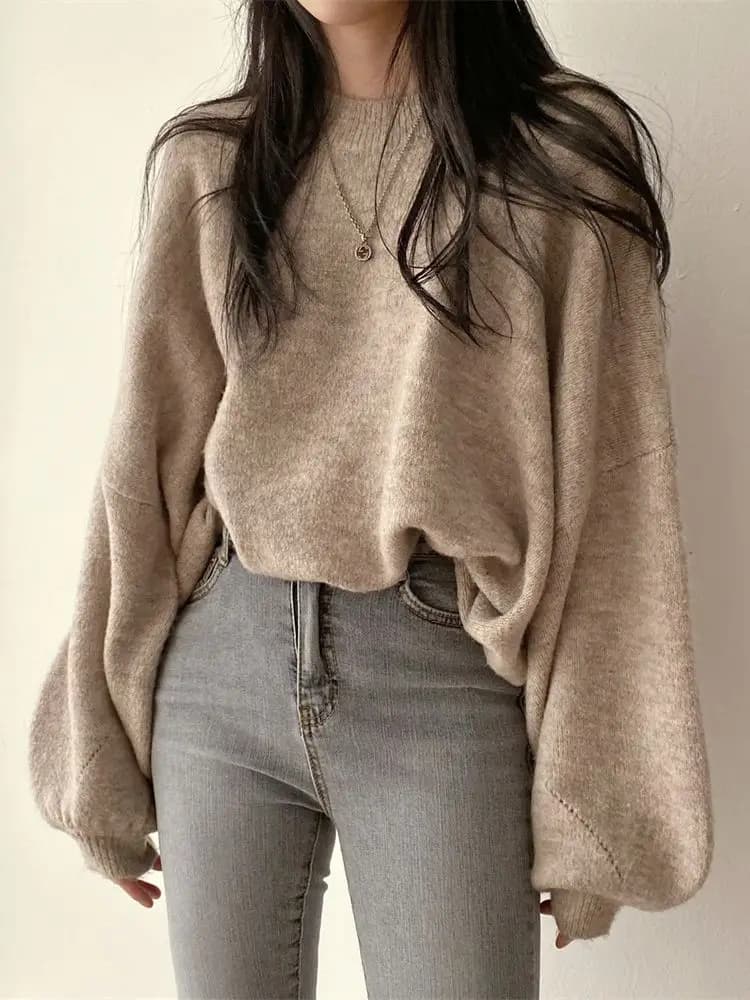 Alien Kitty-Pull en tricot surdimensionné pour femme, style paresseux, pull pour femme de bureau, do