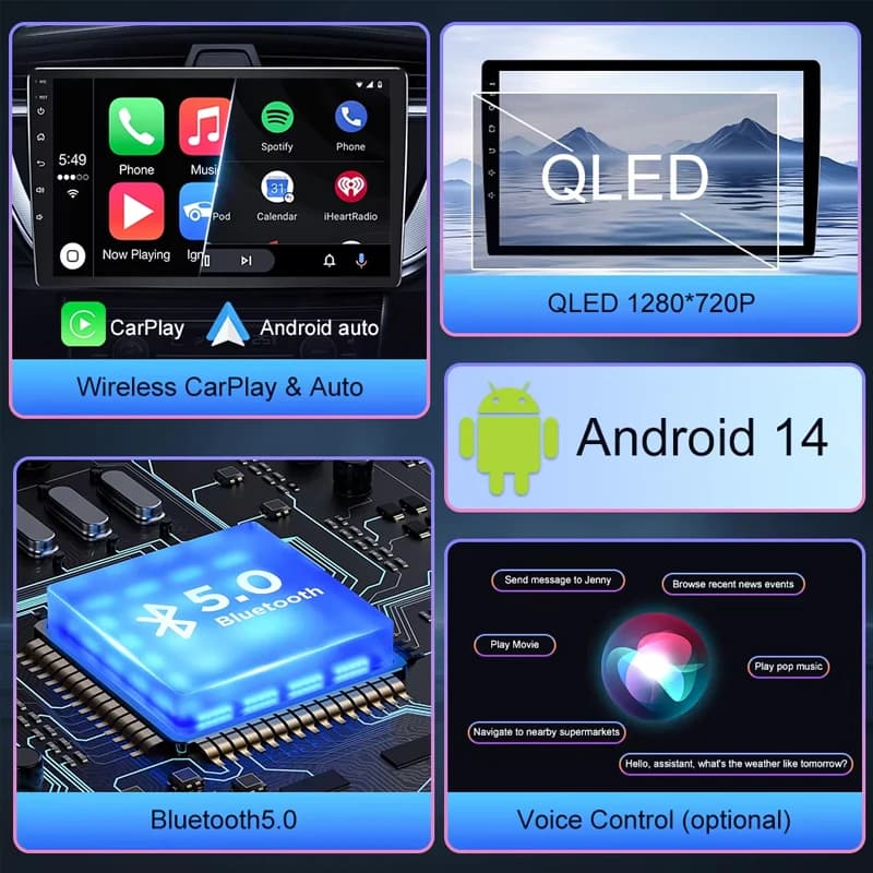 Autoradio pour mercedes-benz classe C W204 S204 2007-2010 Android Auto Player sans fil Carplay 8 cœu