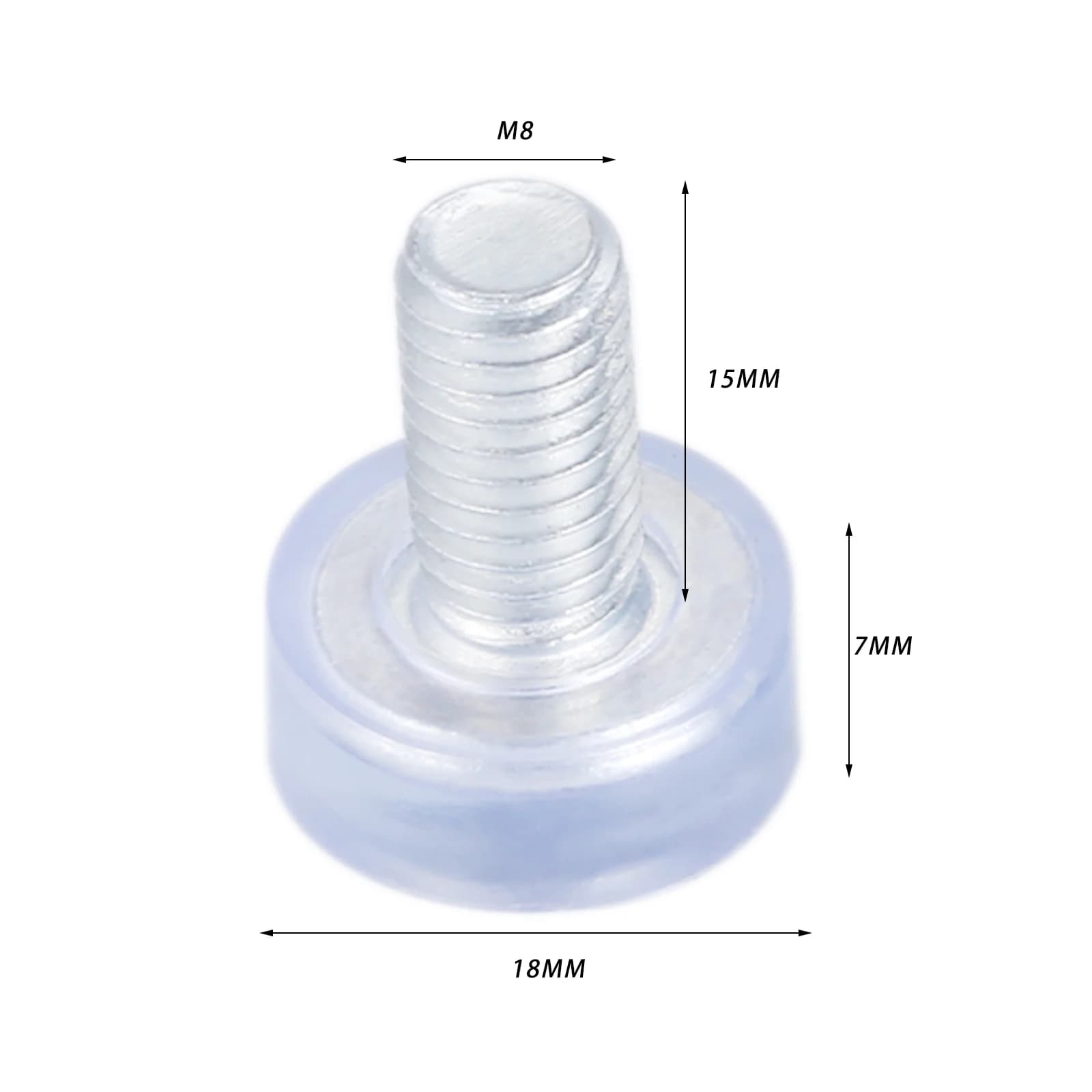 Pied de meuble réglable M6/M8 x 18mm, 10 pièces, vis de protection pour sol