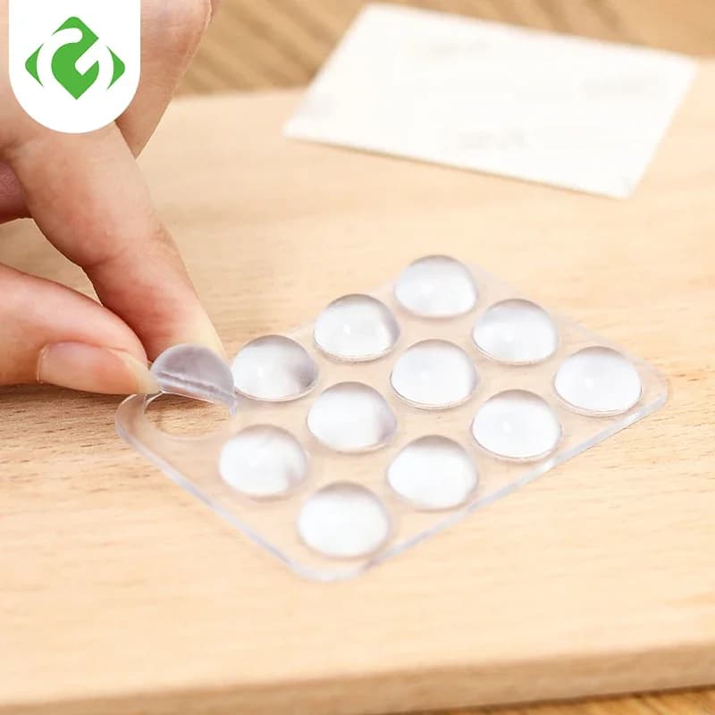 Pare-chocs ronds auto-adhésifs en caoutchouc de Silicone, 24 pièces, doux, Transparent, noir, antidé