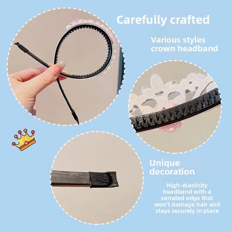 Bandeau couronne scintillante bleue Elsa Disney la reine des neiges avec perles, accessoire pour che