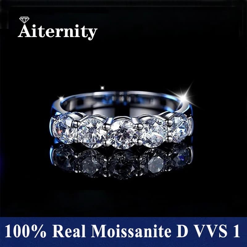 Stylo Polaroid en argent regardé 100% avec diamant Pass pour femme, bague Moissanite, bague de maria