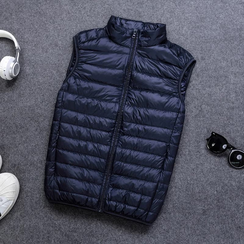 Automne et hiver hommes 90% duvet de canard blanc gilet décontracté léger vers le bas chaud solide s