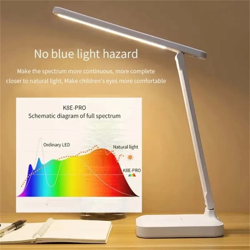Protection des yeux tactile USB Charge 3 couleurs réglable tactile pliable lampe de bureau veilleuse