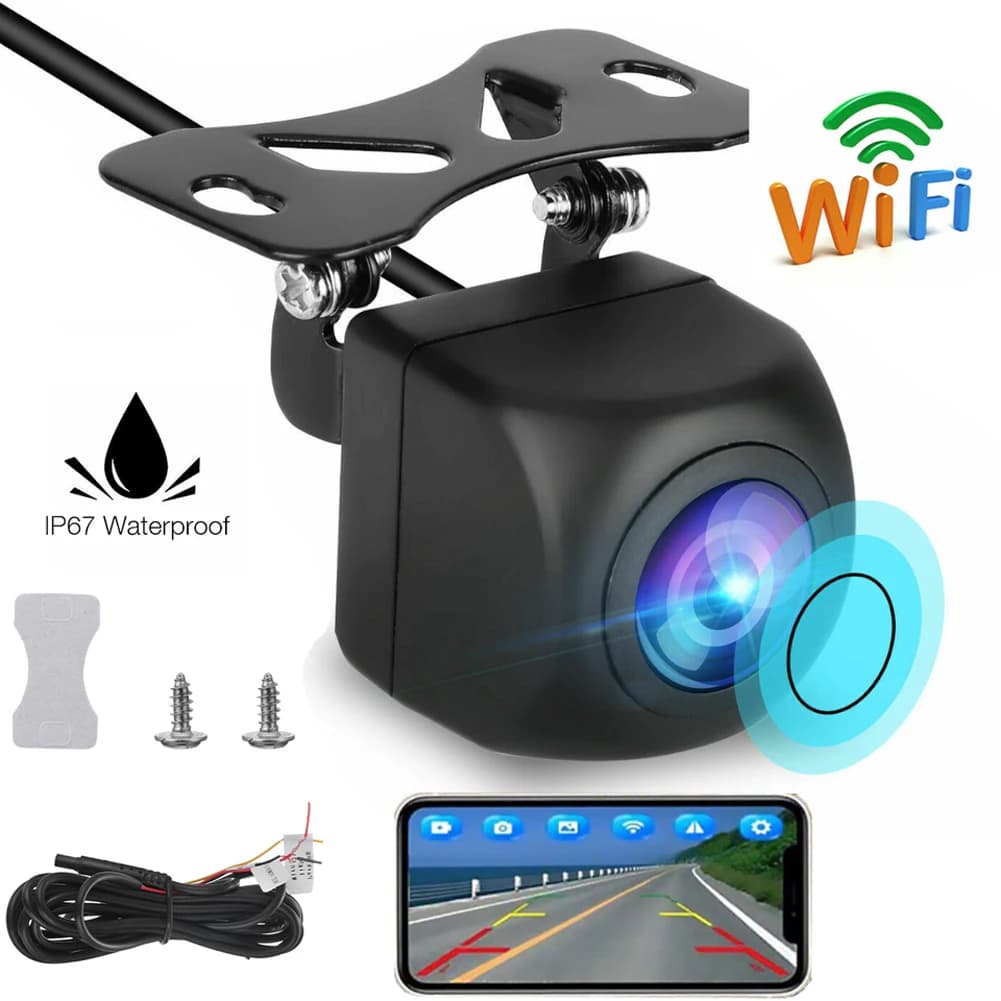 Caméra de recul HD étanche IP67 pour voiture, caméra de recul, WiFi sans fil, résistant à 175, prise