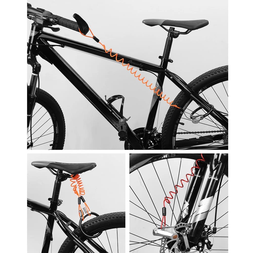 Câble de verrouillage à ressort pour vélo, corde antivol, alarme, disque, rappel de sécurité, Protec