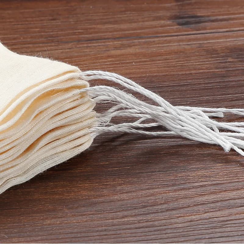 Sac en tissu 100% coton, 5 pièces, passoire à épices, filtre à mailles, boule à base de plantes, out