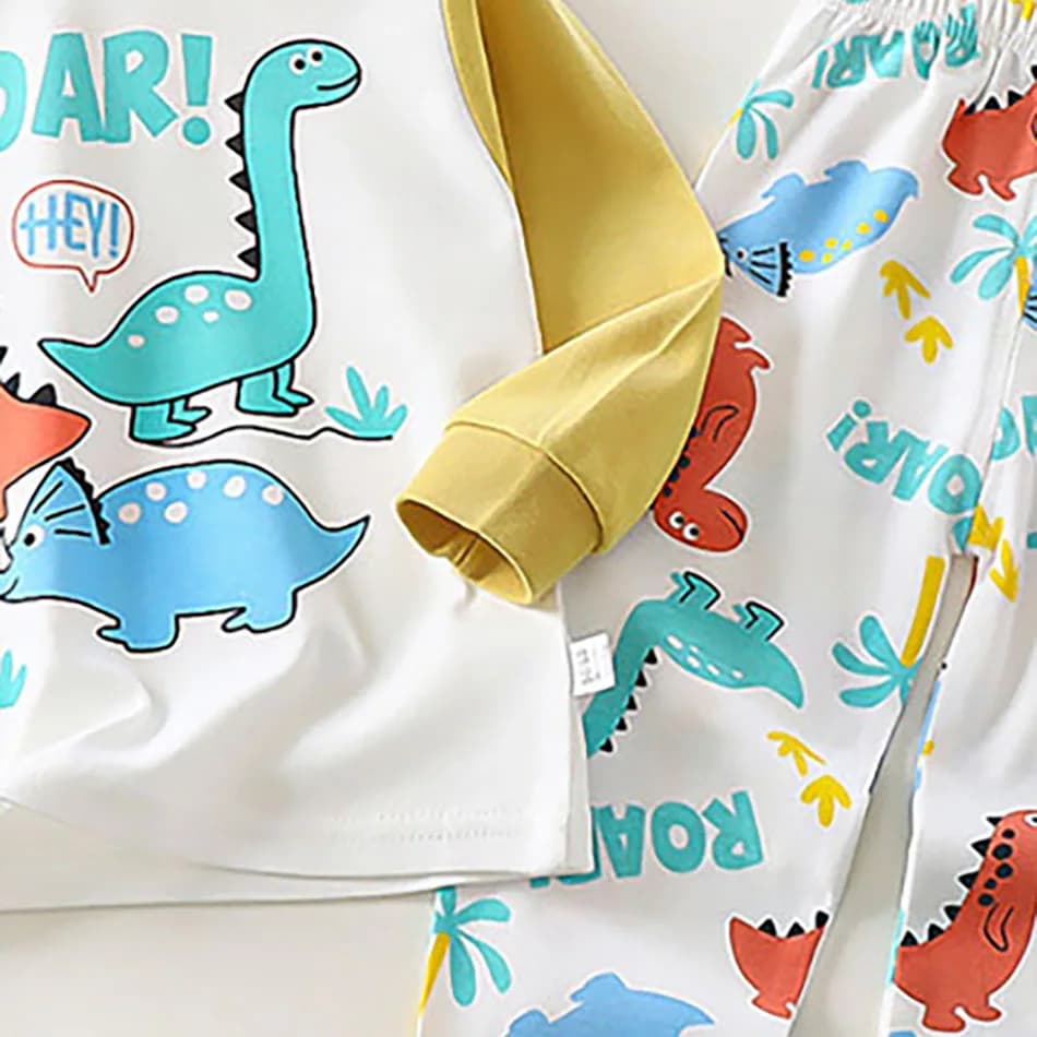 Ensemble pyjama en coton pour enfants, unisexe, doux, confortable, chaud, mignon, imprimé de dessin 