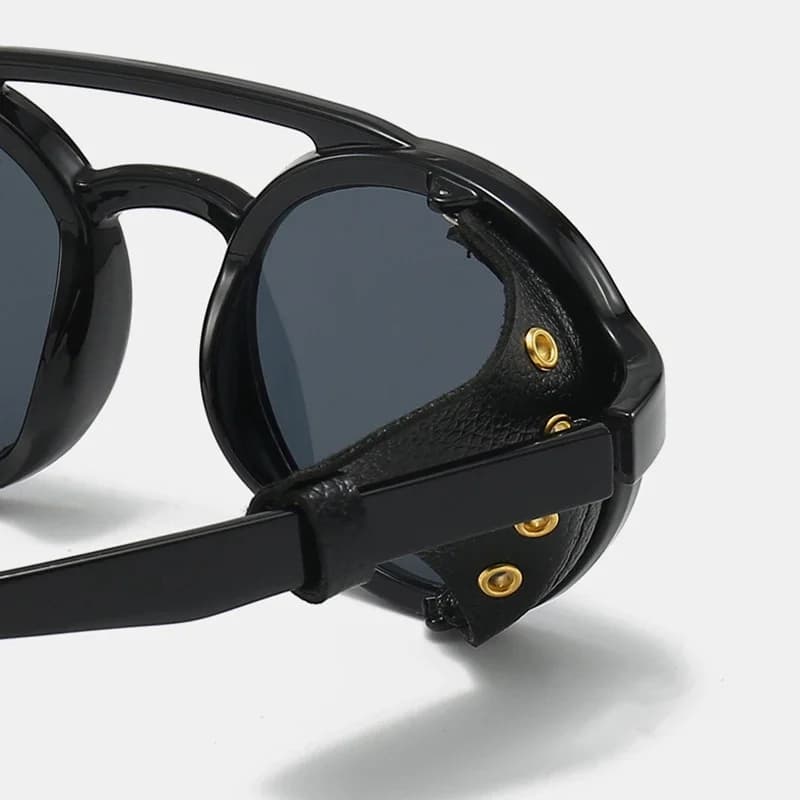 Lunettes de soleil rétro Steampunk pour hommes et femmes, UV400 rondes Punk, Vintage, nuances en cui