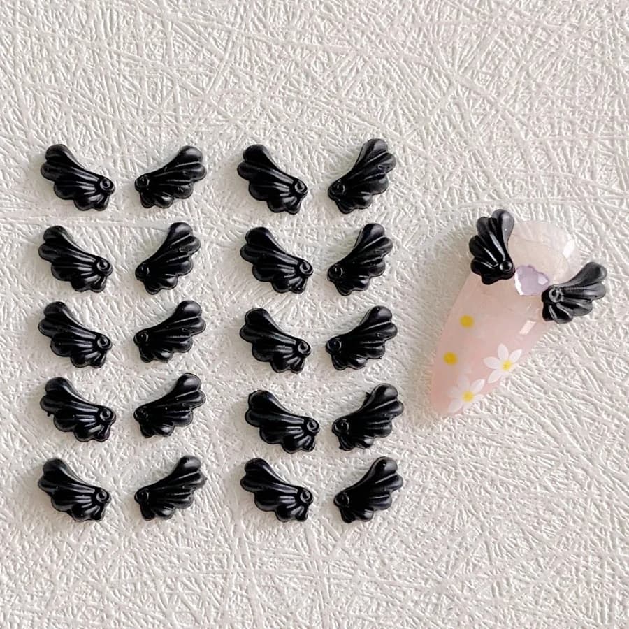 30 pièces blanc 3D acrylique ailes d'ange Nail Art breloques Kawaii accessoires pièces Manciure ongl