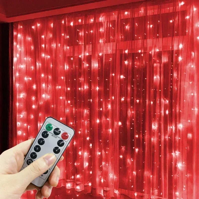 Guirlande de mariage fée lumières extérieur 8 Mode LED USB rideau lumineux chaîne arbre de noël vaca