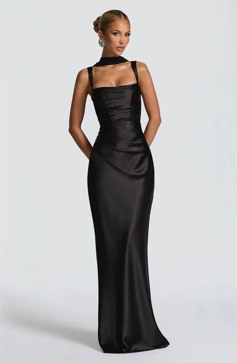 Robe longue en Satin sans bretelles, élégante, Corset vert, dos nu, rose, soirée, anniversaire, mari