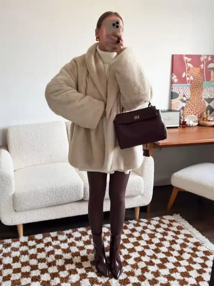 manteau en fausse fourrure femme