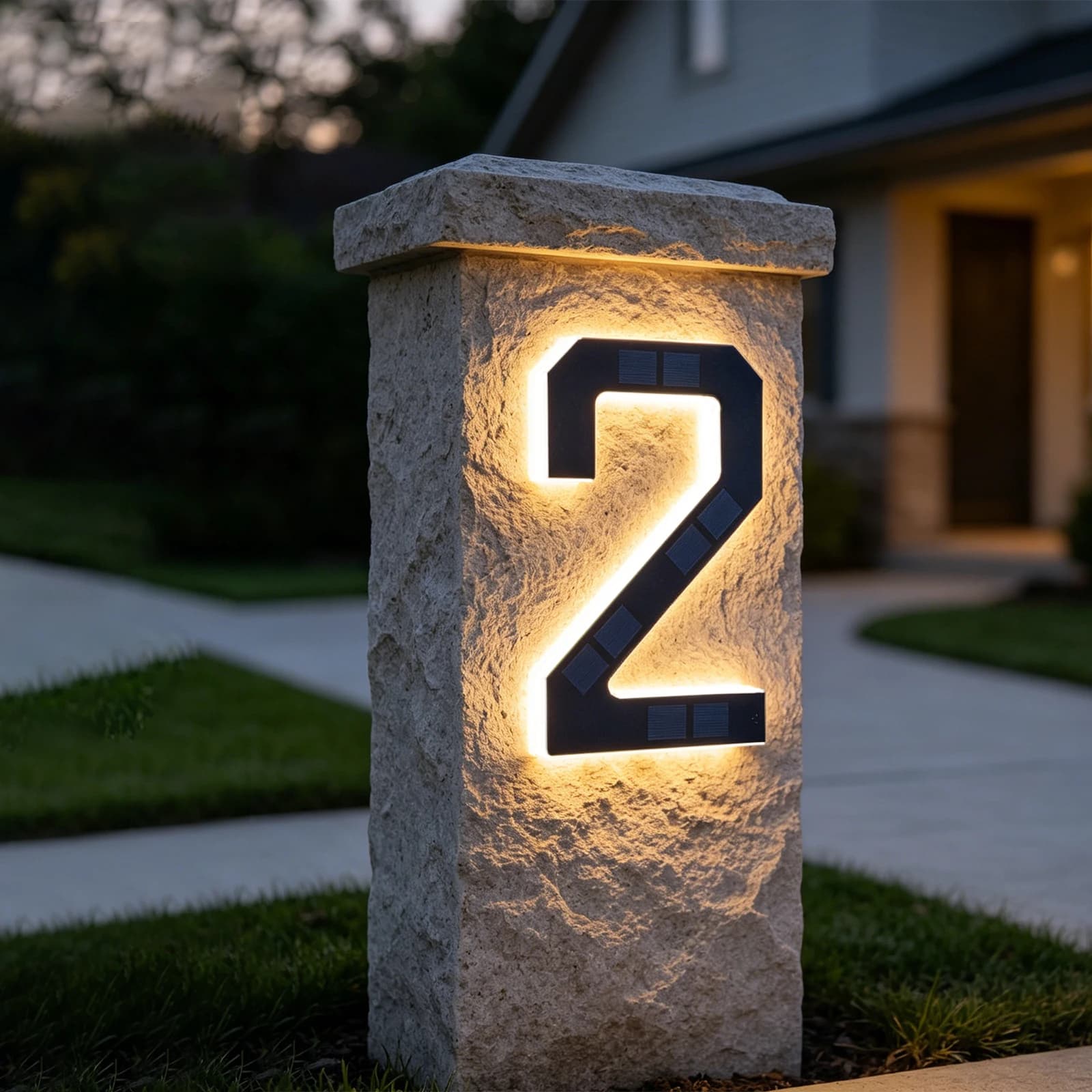 Lampe solaire LED pour numéro de maison, étanche IPX4, panneau d'adresse lumineux extérieur de 7 pou