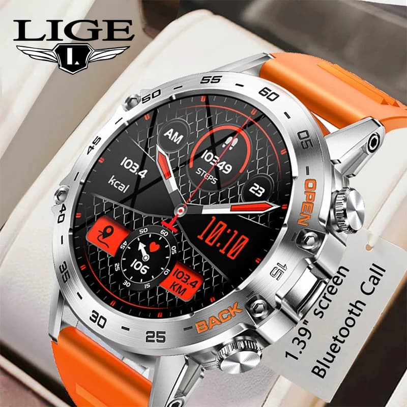 LIGE-Montre intelligente de sport de plein air pour homme, appel Bluetooth, fitness, fréquence cardi
