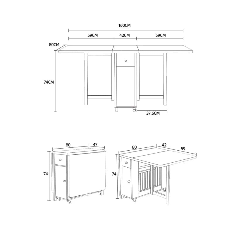 Table à manger pliante ensemble 6 chaises luxe Vintage Table à manger carrée Extensio nordique Mesas