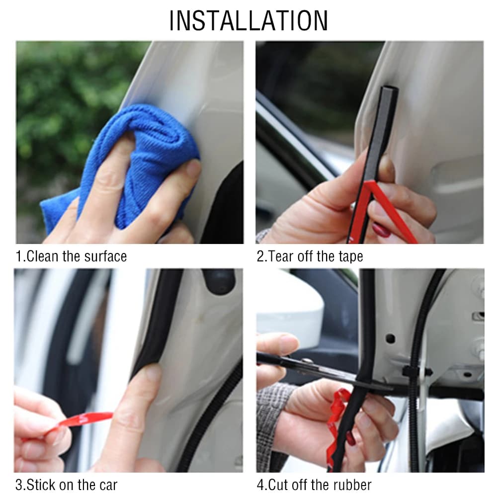 Kit de bande de joint de porte de voiture, coupe-froid en caoutchouc EPDM insonorisé, capot de coffr