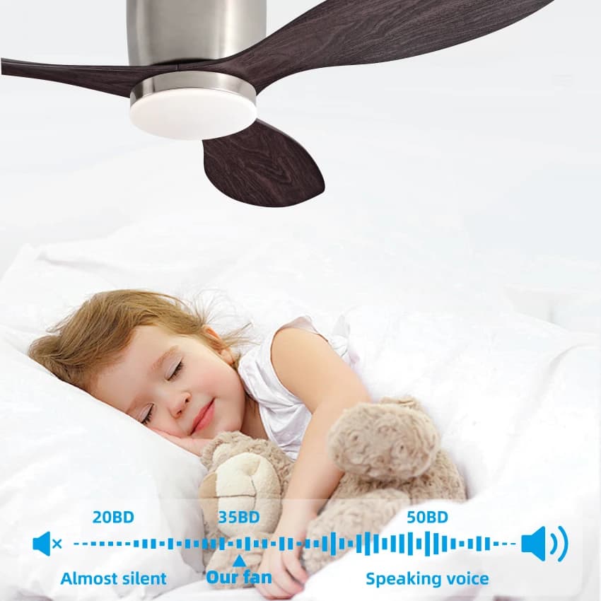 FUMANJIA Ventilateur de plafond CC ultra fin avec télécommande – Silencieux à 6 vitesses, 3 pales AB