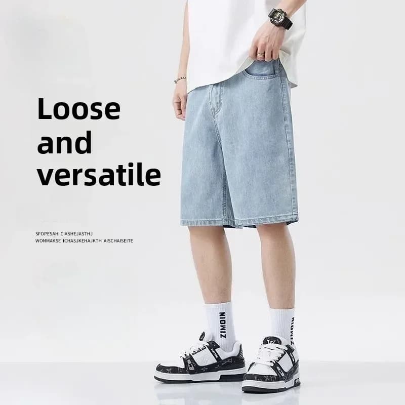 2025 été classique Shorts jean hommes Denim pantalon droit Stretch décontracté Cool mince genou long