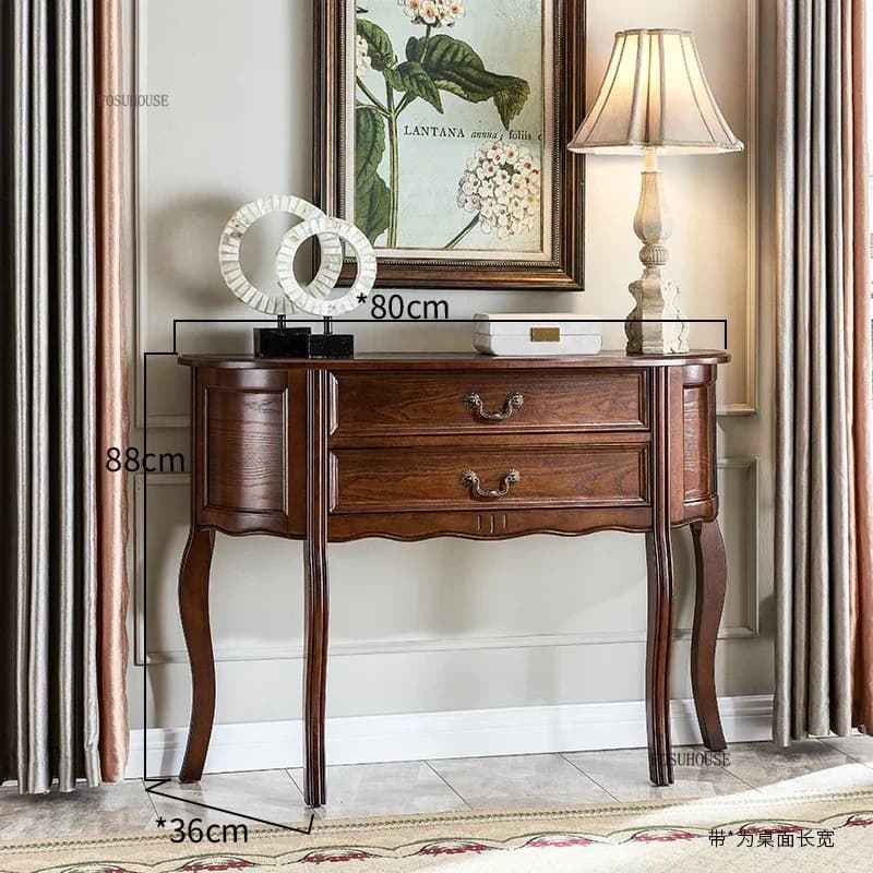 Table console classique, design vintage avec tiroirs, luxe pour salon, couloir, entrée, meubles de r