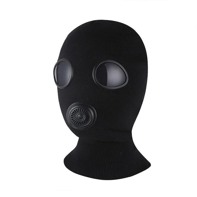 Bonnet tricoté élastique pour hommes et femmes, avec lunettes, cagoule, masque, couverture faciale, 
