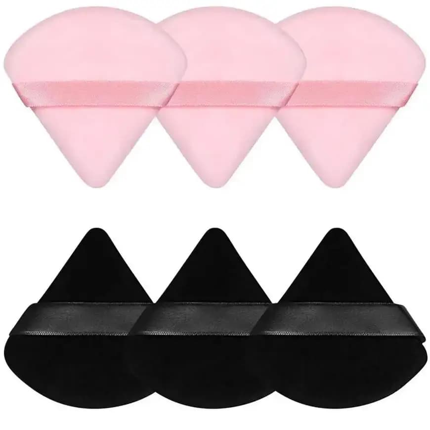 3/5/6 pièces Triangle bouffée de poudre pour poudre libre liquide cosmétique doux en peluche bouffée