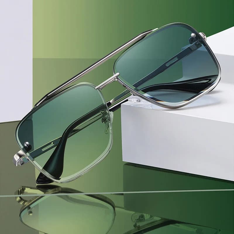 Nouvelles lunettes De Soleil dégradées pour hommes mode métal grand cadre lunettes De Soleil marque 