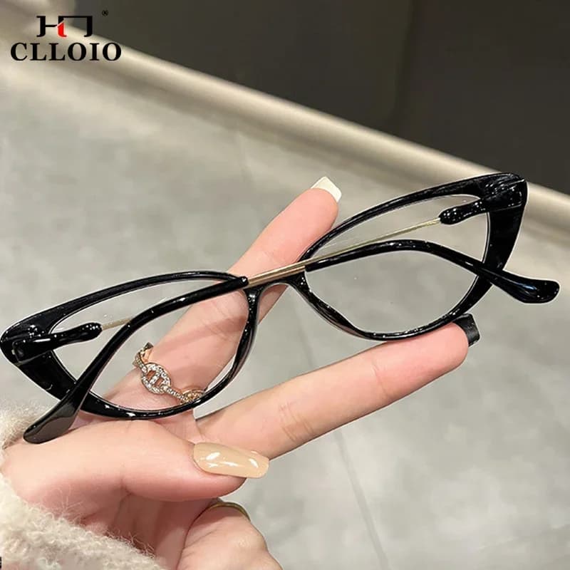 CLLOIO-Lunettes de myopie photochromiques pour femmes, grands yeux de chat, lunettes de lecture anti