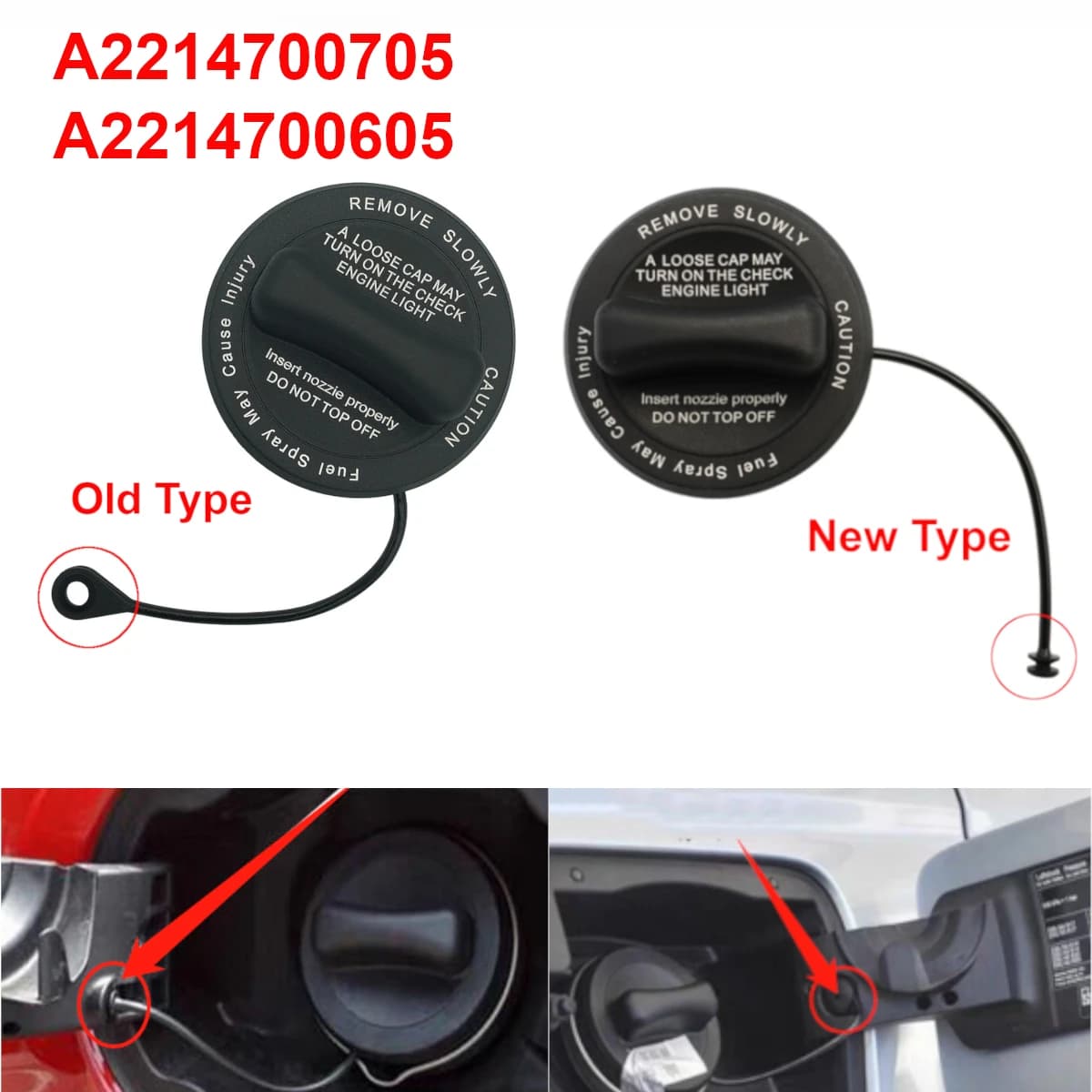 Couvercle de réservoir de carburant de voiture, bouchon de remplissage de gaz A 2214700605   A 22147