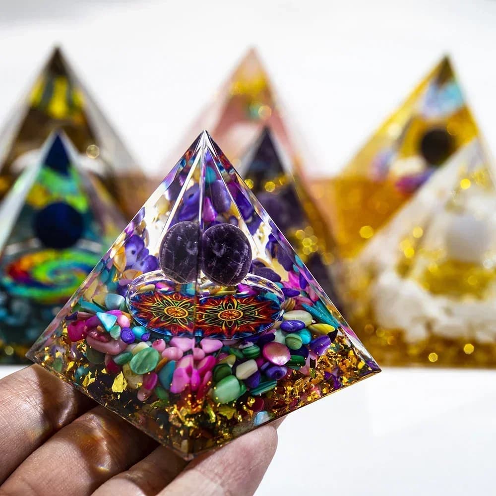 Constellation cadeau énergie résine pyramide améthyste guérison cristal naturel arbre Reiki Chakra g