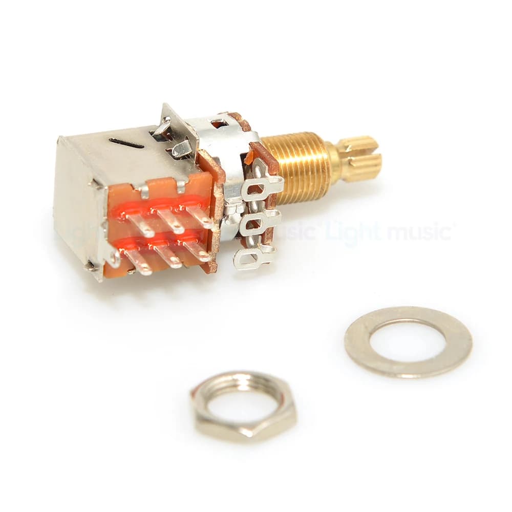 Potentiomètre de guitare Push Pull A250K B250K A500K B500K 18mm, 1 pièce, arbre en laiton, Pot de co