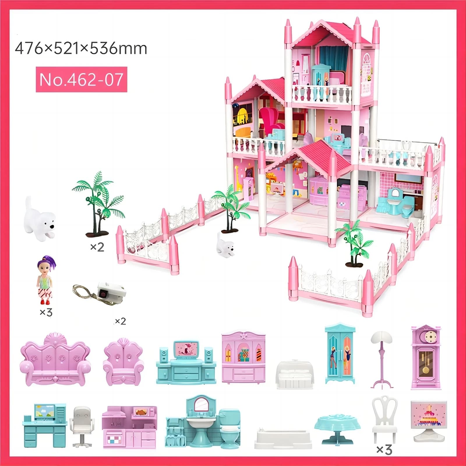 Musique pour enfants maison de poupée assemblage Villa maison 3D bricolage rêve princesse château Vi
