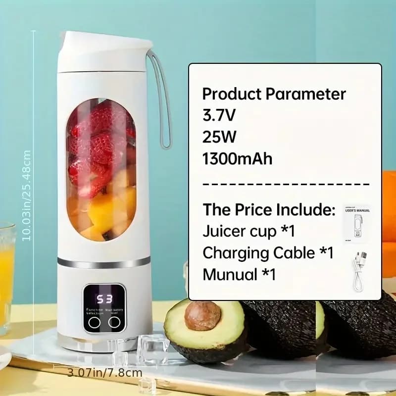Presse-agrumes portatif, mixeur portable, machine à jus rechargeable par USB, idéale pour faire des 