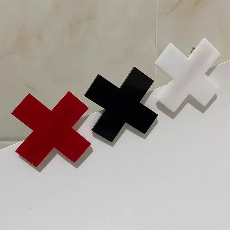 Y2K – pinces à cheveux croix rouge pour filles, accessoires pour cheveux, Barrettes hip hop Punk, ép
