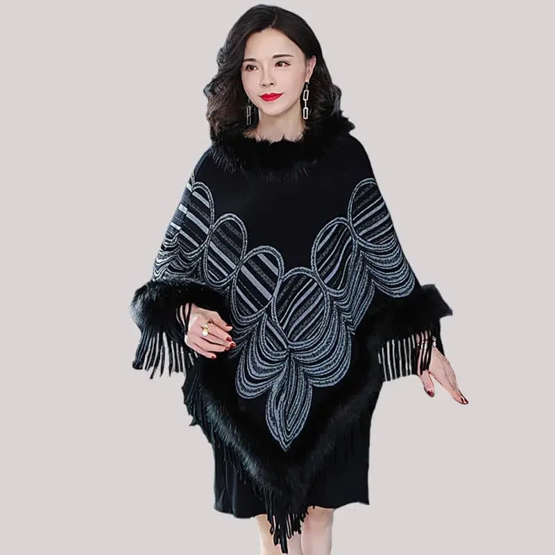 Pashmina en cachemire avec glands pour femme, capes rouges, Everak et ponchos, châles respirants, en